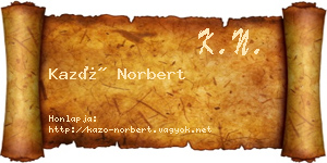 Kazó Norbert névjegykártya