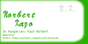 norbert kazo business card